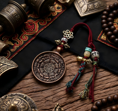 Manjushri Nine Palaces Bagua copper pendant main view