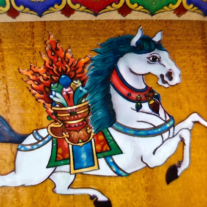 Hand painted wood bowl interior view