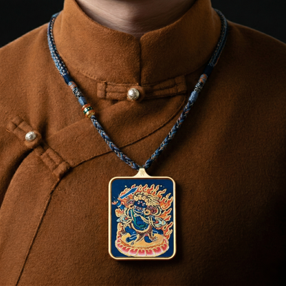 Acala hand painted pendant No 2 display view