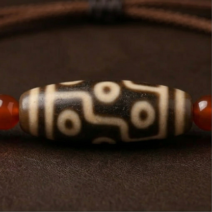 Handmade dzi bead necklace display view