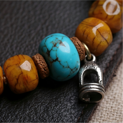 Yak bone faceless bead bracelet side angle