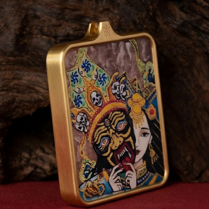 Past Present thangka pendant detail