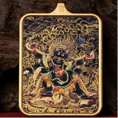 Six Armed Mahakala pendant frame detail