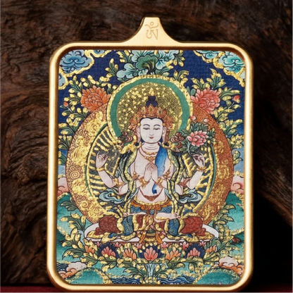 Four Arm Guanyin pendant frame detail