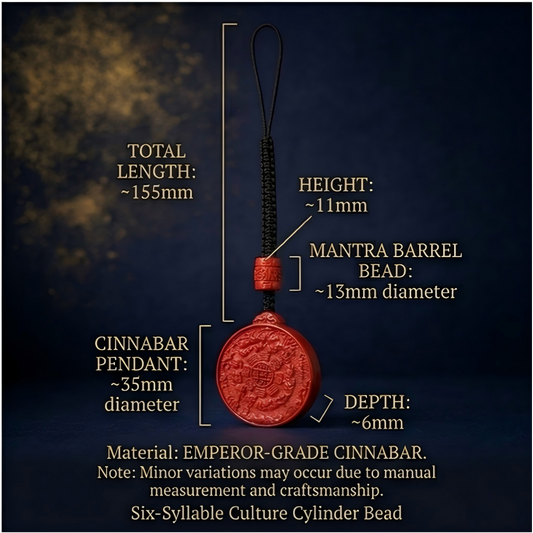 Nine Palaces Bagua cinnabar pendant side view