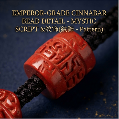 Imperial cinnabar Bagua pendant close up