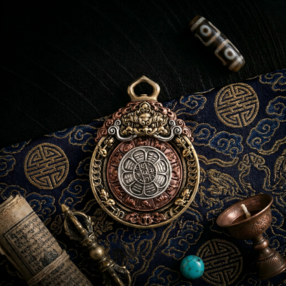 Vajra Heart Bagua pendant red copper main view