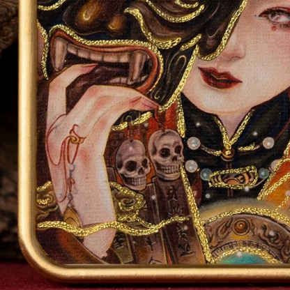 Hand painted thangka pendant No 4 display view