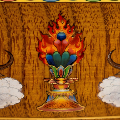 Tibetan inspired yak motif bowl close up