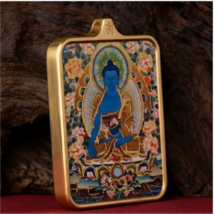 Medicine Buddha pendant frame detail
