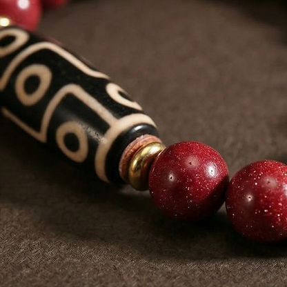 Potala Karma dzi bead bracelet display view