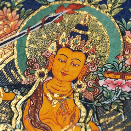 Manjushri thangka pendant detail