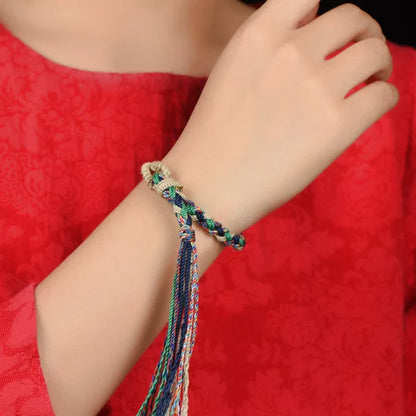 Auspicious Tibetan-Style Handwoven Red Cord Bracelet - Mixed Color 2 product image 6