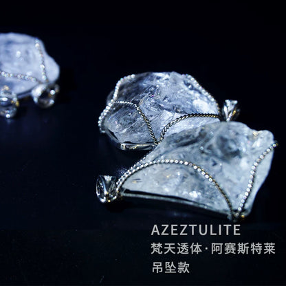 Azeztulite White Crystal Pendant Necklace with Certificate source product image 5