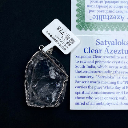 Azeztulite White Crystal Pendant Necklace with Certificate SKU image for No. 778 - 20.1g - Certificate