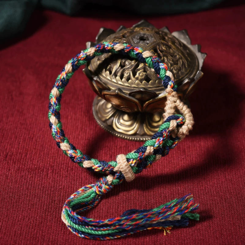 Auspicious Tibetan-Style Handwoven Red Cord Bracelet - Mixed Color 2 product image 1