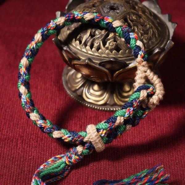 Auspicious Tibetan-Style Handwoven Red Cord Bracelet - Mixed Color 2 product image 4