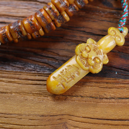 Tibetan yak bone 108 mala full view