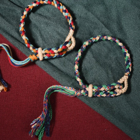 Auspicious Tibetan-Style Handwoven Red Cord Bracelet - Mixed Color 1 product image 2
