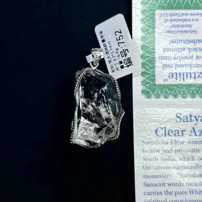 Azeztulite White Crystal Pendant Necklace with Certificate SKU image for No. 752 - 16.9g - Certificate