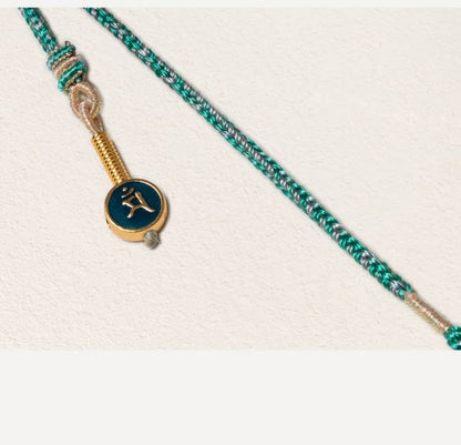 Green Tara thangka pendant necklace detail