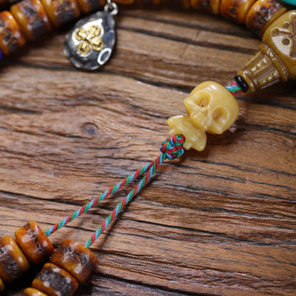 Yak bone mala bead detail