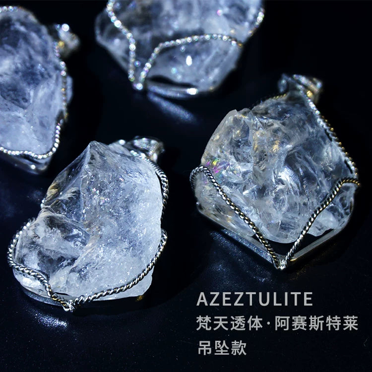 Azeztulite White Crystal Pendant Necklace with Certificate source product image 1