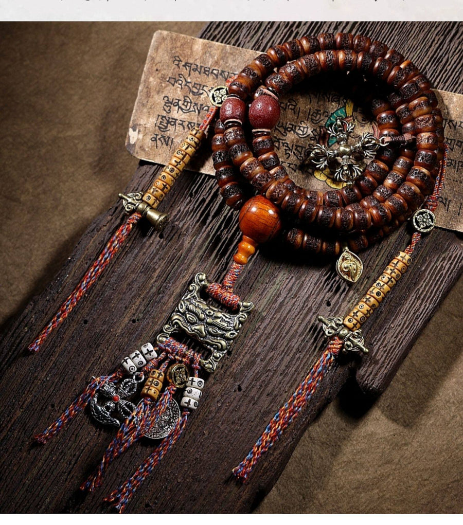 Collector grade Tibetan yak bone prayer beads main view