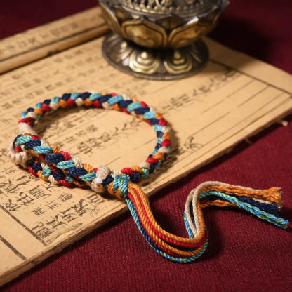 Auspicious Tibetan-Style Handwoven Red Cord Bracelet - Mixed Color 1 product image 1