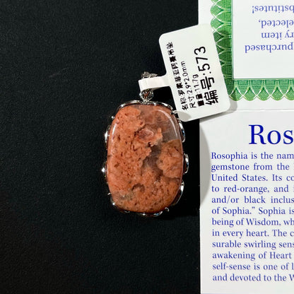 Azeztulite White Crystal Pendant Necklace with Certificate SKU image for No. 573 - Rosophia - 11.7g - Certificate