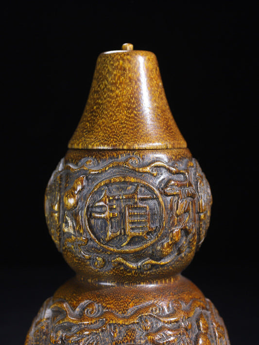 Yak horn gourd ornament side view
