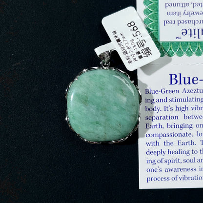 Azeztulite White Crystal Pendant Necklace with Certificate SKU image for No. 568 - Blue Green - 13.0g - Certificate