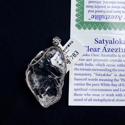 Azeztulite White Crystal Pendant Necklace with Certificate SKU image for No. 783 - 16.2g - Certificate