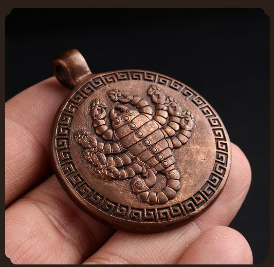 Manjushri Bagua copper pendant side view