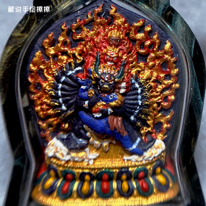 Black Yamantaka relief close up