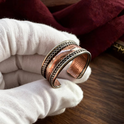 Braided Edge Three-Metal Open Ring white-glove inspection