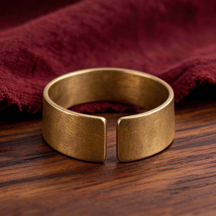 Brushed Brass Minimal Open Ring front hero view