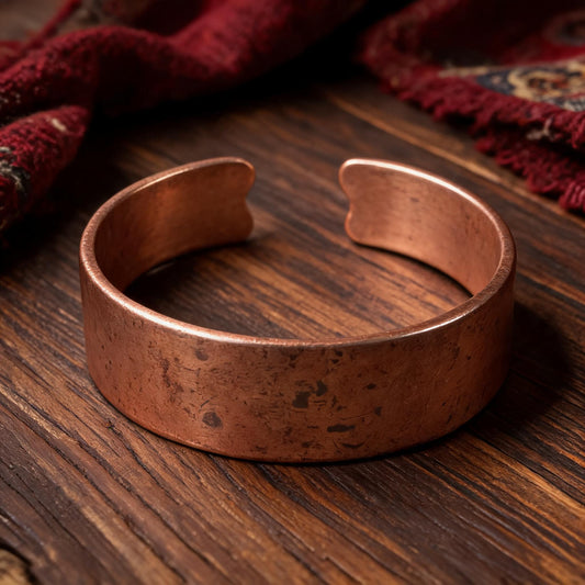 Hammered Copper Minimal Open Ring front hero view