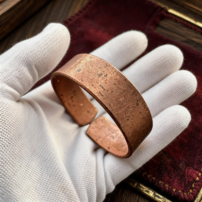 Hammered Copper Minimal Open Ring white-glove inspection
