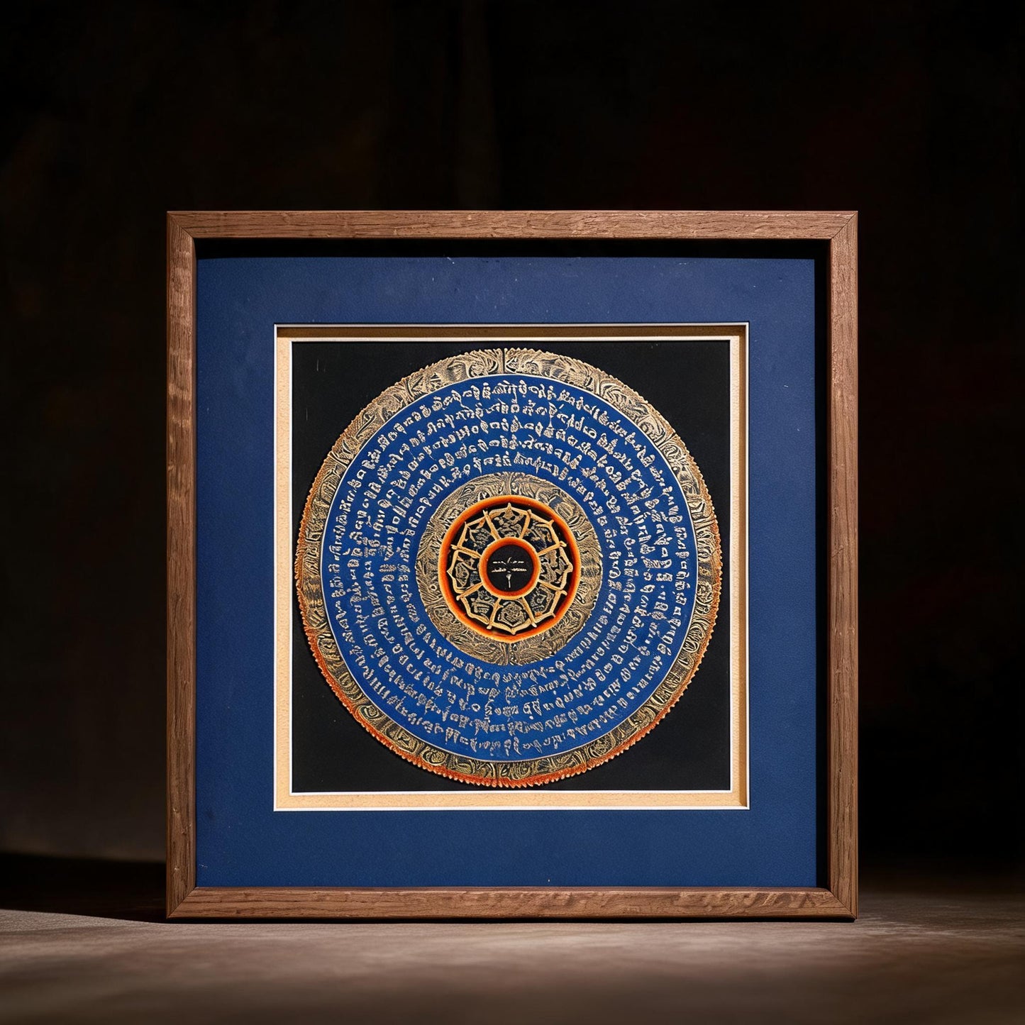 Avalokiteshvara Six-Syllable Mantra Mandala Hand-Painted Thangka front hero view