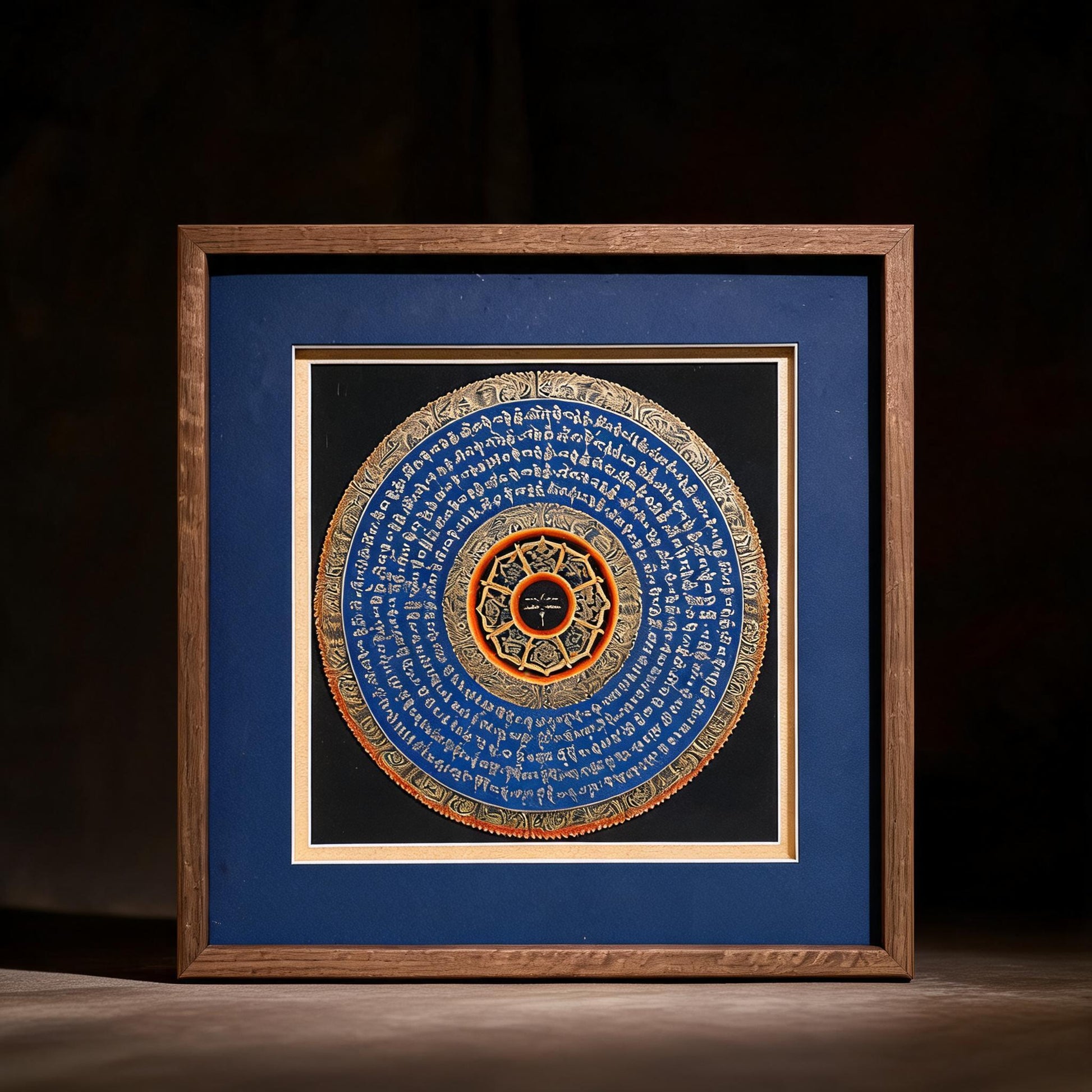 Avalokiteshvara Six-Syllable Mantra Mandala Hand-Painted Thangka front hero view