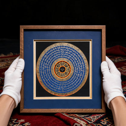 Avalokiteshvara Six-Syllable Mantra Mandala Hand-Painted Thangka white-glove inspection