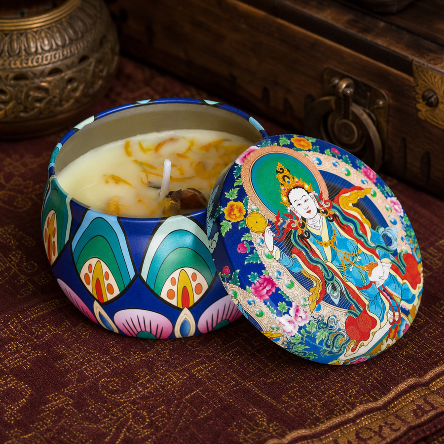 Dakini Sandalwood Thangka Candle front hero view