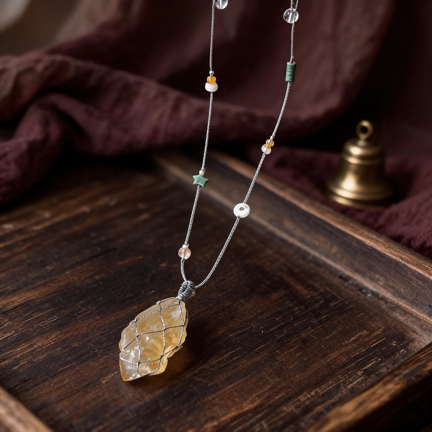 Kailash Raw Citrine Talisman Necklace No. 01 front hero view