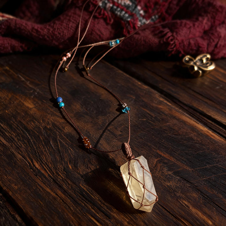 Kailash Raw Citrine Talisman Necklace No. 08