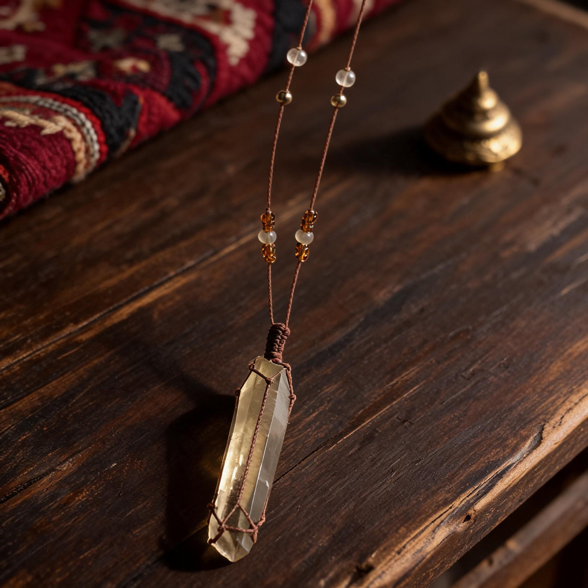 Kailash Raw Smoky Quartz Talisman Necklace No. 10 front hero view