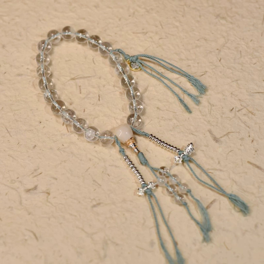 Handcrafted Himalayan Clear Quartz 21-Bead Mala - complete mala