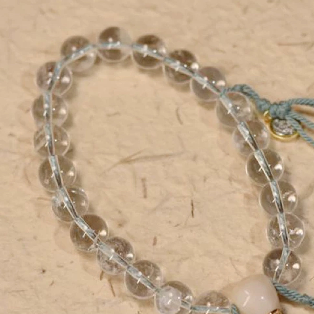 Handcrafted Himalayan Clear Quartz 21-Bead Mala - crystal texture