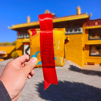 Tibetan brocade amulet - Ten-in-One - Without Tassel - actual design reference