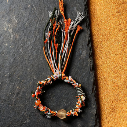 Zhu Xia hand-braided glass bead bracelet front view